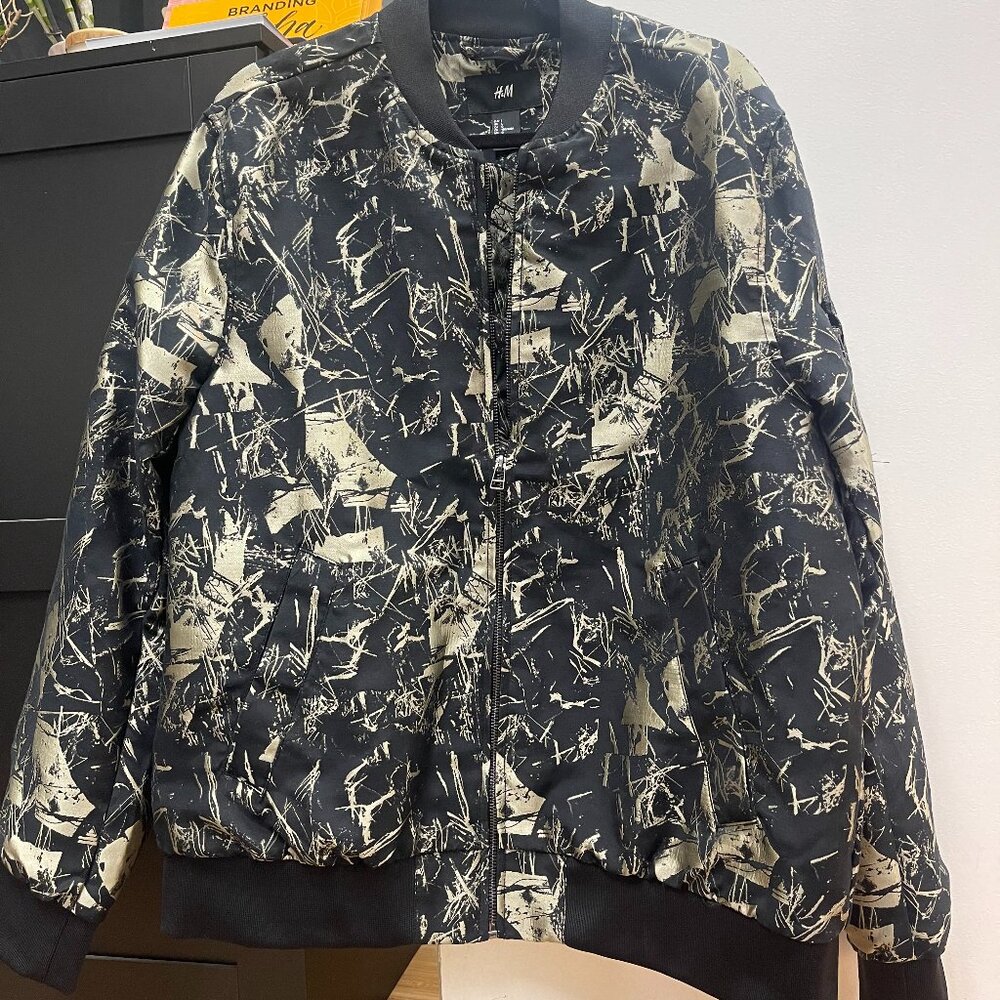 Jacquard-weave bomber jacket